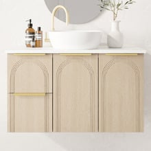 Arco 900mm Wall Hung Single Vanity with Solid Surface Countertop